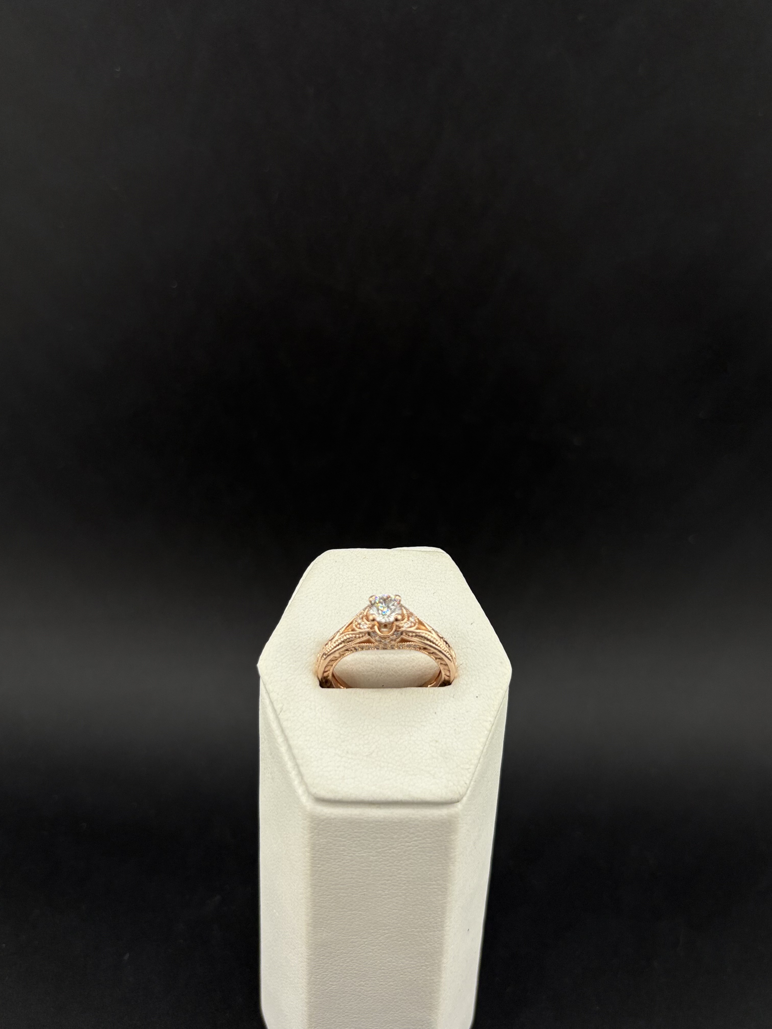Rose Gold Vintage Filigree Diamond Ring